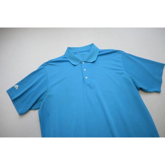 Adidas Golf Polo ClimaLite Blue Short Sleeve Athletic Golf Shirt Mens Sz 2XL XXL - Picture 5 of 8